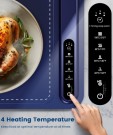 Elektrisk Matoppvarmingsmatte - elektrisk oppvarmingsbrett i silikon med 4 temperatur nivåer - Farge - Blå thumbnail