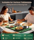 Elektrisk Matoppvarmingsmatte - elektrisk oppvarmingsbrett i silikon med 4 temperatur nivåer - Farge - Light Green thumbnail
