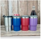 4 i 1 boks & flaskeisolator i rustfritt stål - 400ml - toveislokk - SUS-isolert bokskjøler, ølflaskeholder - Nøytral thumbnail