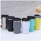 4 i 1 boks & flaskeisolator i rustfritt stål - 400ml - toveislokk - SUS-isolert bokskjøler, ølflaskeholder - Nøytral thumbnail