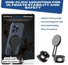 Telefonholder med elektrisk vakuum sugekopp og magnetisk ring - Farger - Svart thumbnail