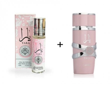 Lattafa Yara EDP 100 ml + Oil Roll On 10 ml