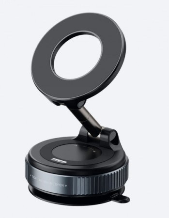 Telefonholder med vakuum og magnetisk ring - Farge - Svart