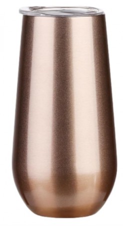 200ml champagneglass i rustfritt stål med lokk - Dobbeltveggisolert - Perfekt for vin, drinker, champagne & cocktail - 8 farger